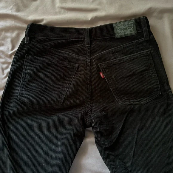 Levi's Women's Black Corduroy Straight Leg Pants - Picture 3 of 7